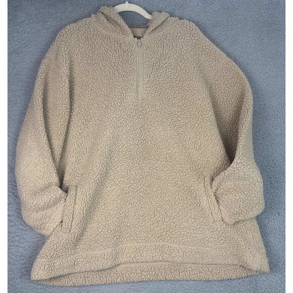 Koolaburra by UGG Brushed Back Sherpa Hoodie Pullover Tan Size 2X - Picture 1 of 8